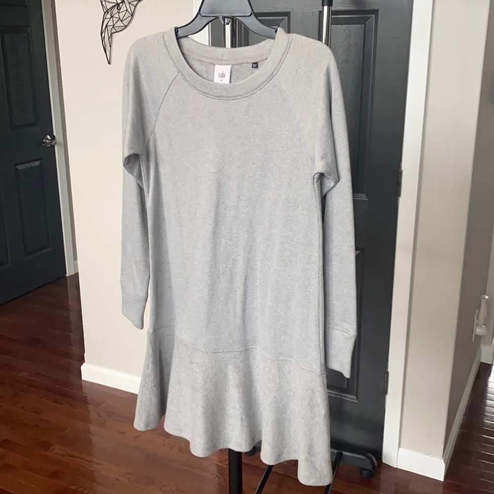 Light Gray Flash Dance Flounce Hem Sweatshirt Dre… - image 1